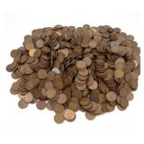 Lot of 1,000 Wheat Penny Cents Unsearched Coins