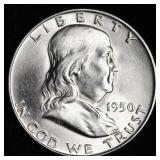 GEM BU UNC MS 1950-D SILVER FRANKLIN HALF DOLLAR