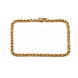 14K Yellow Gold Twisted Rope Chain Bracelet