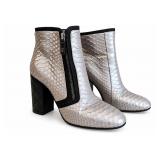 Authentic Chanel CC Logo Python Ankle Boots Boots