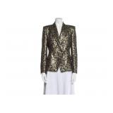 Authentic Balmain Printed Gold Brocade Blazer