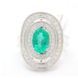 2.70Ct Earth-Mined Emerald Diamonds 14K Gold Ring