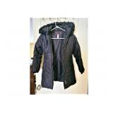 Guess Black Puffer Winter Jacket with Hood
