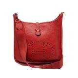 HERMES Leather Red Crossbody Bag