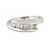 14K White Gold Genuine Diamonds Band Ring