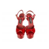 Authentic Dolce & Gabbana Leather Red Shoes Sandal
