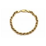 14k Italy Yellow Gold Rope Link Chain Bracelet