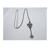 Sterling Silver Key Necklace with Chain