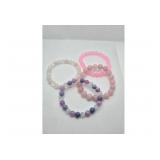 Lot of 4 Stretch Gemstone Bead Bracelets