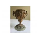 Antique Victorian Cast Bronze Cherub Urn Vase