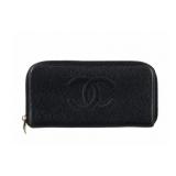Chanel Black Leather Continental Wallet