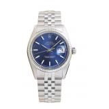 ROLEX 18K WHITE GOLD MENS DATEJUST BLUE DIAL WATCH