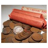 Lot 10 rolls Lincoln Wheat Cent Rolls 1940's-1958
