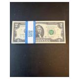 50 x $2 TWO DOLLAR BILLS LIGHTLY CIRC NON-SEQ