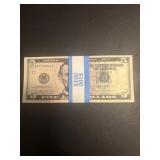 New 20 x $5 Unc Five Dollar Bills Sequential $100