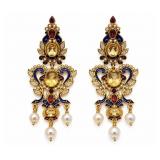 Vintage Percossi Papi 14k Gold P Sterling Earrings