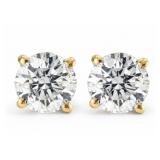 Genuine Diamond 14K Yellow Gold Studs Earrings