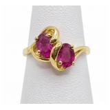 14K Yellow Gold Natural Ruby Ring