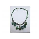 Natural Green Agate Stones Statement Necklace