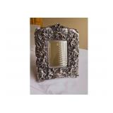 Vintage Silver Mirror With Repousse Angels