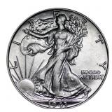 Unc 1943 Walking Liberty US Silver Half Dollar BU