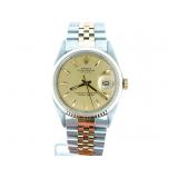Rolex Datejust Mens 14K Solid Gold Champagne Watch