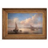 JAMES POOLE Original Antique Oil Painting in Gold