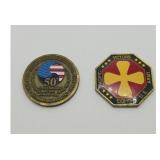 Lot of 2 Korean War Commemorative Challenge Coins