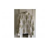 Gold and White Elegant Evening Women Blouse