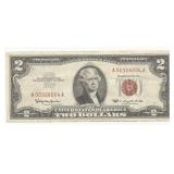 1963 $2 Two Dollar Bill Red Seal US Note VG/FINE