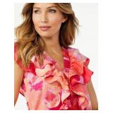 Sofia Vergara Women's Smocked Ruffle Top (M)