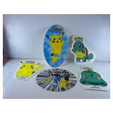5PC VINTAGE POKEMON STICKERS LARGE