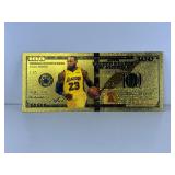 Lebron James $100 Note La Lakers Gold Foil