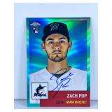 2022 Topps Platinum Zach Pop Aqua Auto /150 RC