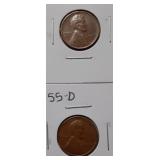 WHEAT CENTS- 1955-P 1955-D