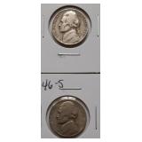 JEFFERSON NICKELS- 1946-P 1946-S
