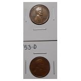 WHEAT CENTS- 1953-P 1953-D