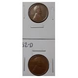 WHEAT CENTS- 1952-P 1952-D