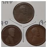 WHEAT CENTS- 1919-P 1919-D 1919-S
