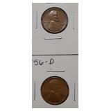 WHEAT CENTS- 1956-P 1956-D