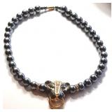 AVON K J L PANTHER BEADED NECKLACE