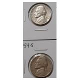 JEFFERSON NICKELS-1954-D 1954-S