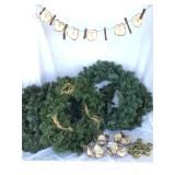 CHRISTMAS WREATHS X 6 and NEW APPLE GARLAND
