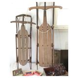 VINTAGE SLEDS and CHRISTMAS LIGHTS