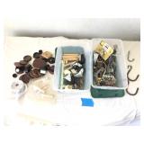 HARDWARE, CASTERS, VINTAGE HOOKS