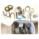 TOTE OF VINTAGE HARDWARE, and VARIETY OF METAL