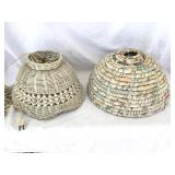 WICKER HANGING LIGHT & LAMPSHADE
