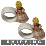 Set of 2 Decorative Praying Girl Napkin RingHolder