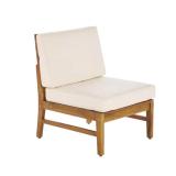 Perla Armless Chair Teak Finish w/ Cream Cushion