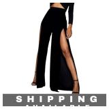 Lot of 3 Black Women's Side Seam High Split Pants